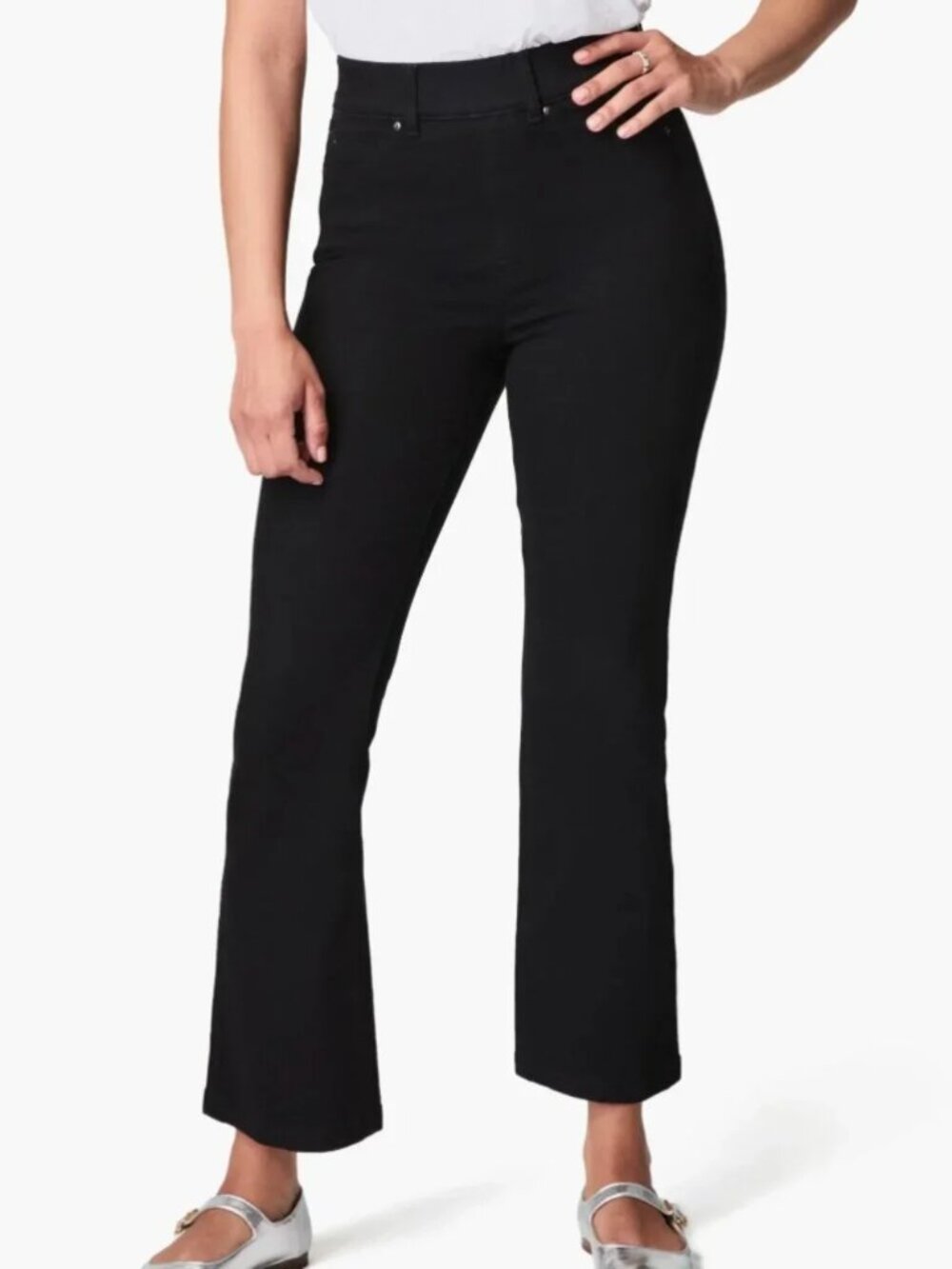 NWT SPANX Original EveryWear Kick Flare Jeans Black Tall Size Medium M